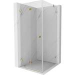 Mexen Lunar-F сгъваема лява душ кабина 90 x 90 см, прозрачна, златна - 836-090-090-50-00-L (836-090-090-50-00-L)