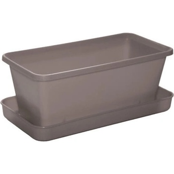 PLASTKON Truhlík Small window box s miskou 20 cm taupe