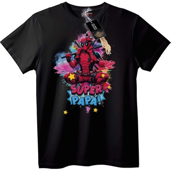 NOONEBRAND Тениска Deadpool Супер Татко - XS, White