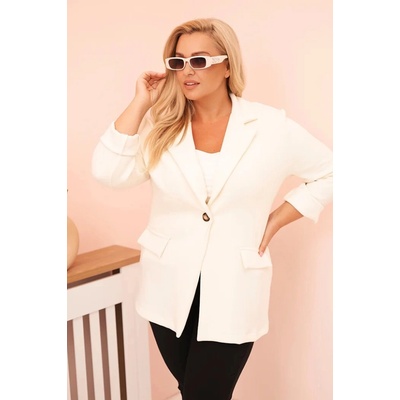 Kesi dámske sako 21454 s dlhým rukávom a golierom Zelená