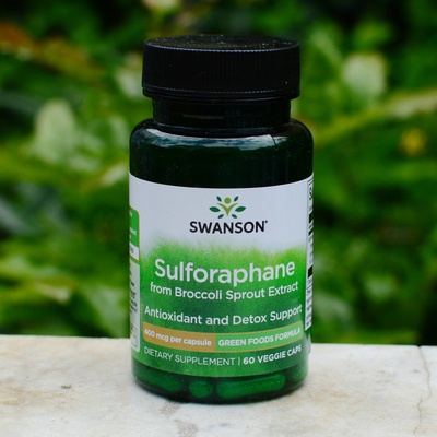 Swanson Sulforaphane Broccoli extract Sulforafan z extraktu z brokolice 400 mcg 60 rostlinných kapslí