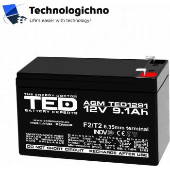 TED Electric Оловна батерия Ted Electric AGM 12V 9Ah T2 (TED-12V-9AH-AGM)