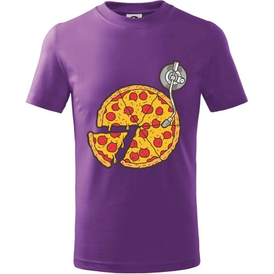Pizza DJ tričko detské fialová