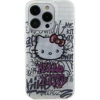 Hello Kitty Кейс Hello Kitty IML Kitty On Bricks Graffiti за iPhone 15, бял (3666339188672)