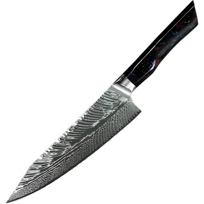 HARAHU Дамаски кухненски нож YO-37406 - Kiritsuke Chef / Червена / Синя KP37406 (YO-37406)