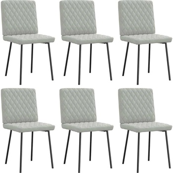 vidaXL Трапезни столове, 6 бр, светлосиви, кадифе (3315473)