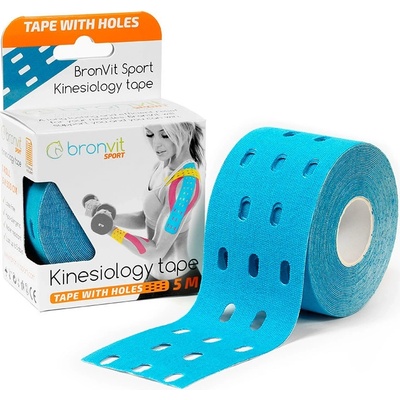 BronVit Sport Kinesio Tape děrovaný tejpovací páska modrá 5cm x 5m