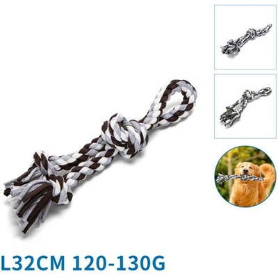 Nobleza bavlnené lano s hrubým uzlom 32 cm hnedá
