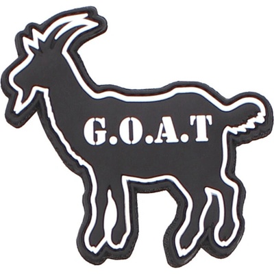 Gumová nášivka 101 Inc nápis G.O.A.T. (GOAT) - čierna