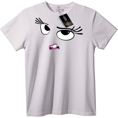 NOONEBRAND Тениска Подмигващо Карикатурно Лице - M, White