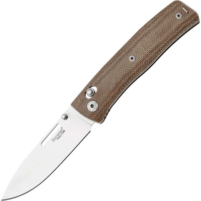LionSteel NINI Skládací nůž M390 saténová čepel, plná rukojeť z přírodní plátěné tkaniny NN1 CV