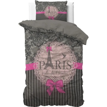 Image 1 of Dreamhouse Единичен спален комплект I Love Paris Pink 100% памук