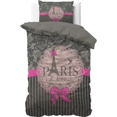 Dreamhouse Единичен спален комплект I Love Paris Pink 100% памук