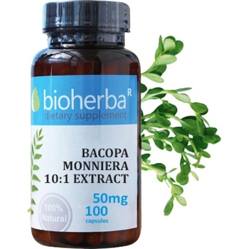 Image 1 of Bioherba Bacopa Monniera 10: 1 Extract 50 mg [100 капсули]