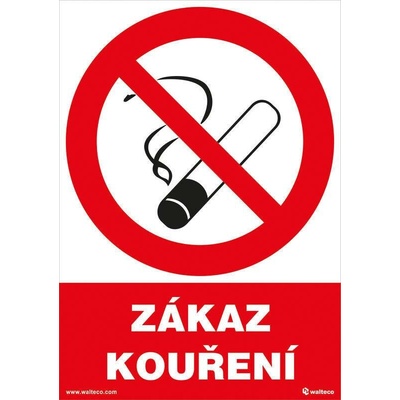Walteco Zákaz kouření 148x210mm, formát A5, samolepka Množství: 1 ks , 20061