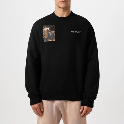 OFF WHITE Блуза OFF WHITE Men's Caravaggio Lute Skate Slim Crew-Neck Sweatshirt - Black/White
