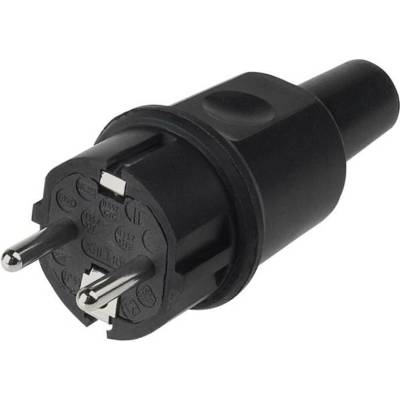 Bachmann 913.169 zástrčka SchuKo plnogumové 250 V čierna IP44, IP20