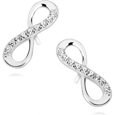 Lafira stříbrné náušnice Nekonečno Crystal Z1107