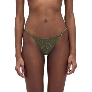 SUNDEK Keer briefs with adjustable side ties and rhinestones bikini bottom - Green (Curuba)