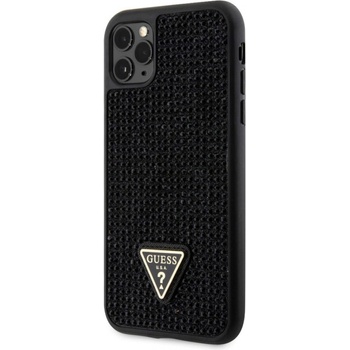Pouzdro Guess Rhinestones Triangle Metal Logo iPhone 11 Pro černé