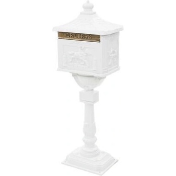 Алуминиева пощенска кутия на стойка винтидж неръждаема бяла