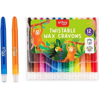 Easy Kids Twist mechanické vysouvací voskové pastelky 12 ks