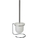 Bemeta design Omega - WC štětka, miska sklo, na postavení, bílý kartáč 104113102