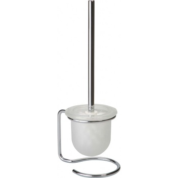 Bemeta design Omega - WC štětka, miska sklo, na postavení, bílý kartáč 104113102