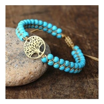 Prosperk náramek Tyrkenit se zlatým stromem života S1990