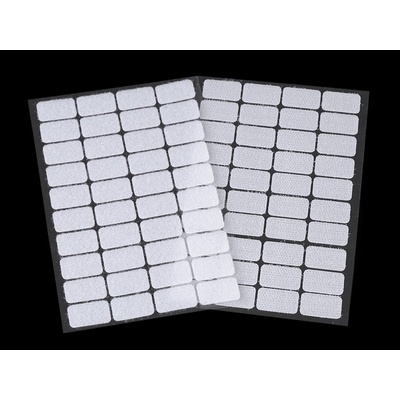 Suchý zip samolepicí obdélníčky 15x25 mm, malé, 1 bílá