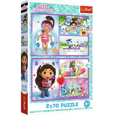 Trefl - Puzzle 2x70 Play with Gabby - 40 - 99 piese