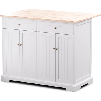 Image 1 of Blumfeldt Etsu, кухненски остров, разтегателен работен плот, 2 чекмеджета, 4 врати, може да се използва като маса за хранене, място за съхранение, лесен за почистване (ST6-ETSU-4Türen) (ST6-ETSU-4Türen)