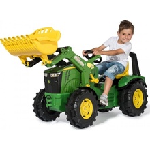 Rolly Toys Šľapací traktor John Deere + nafuk. kolesá + nakladač + radenie