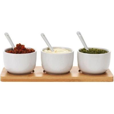 Excellent Servírovací misky se lžičkami porcelán / bambus KO-795880010