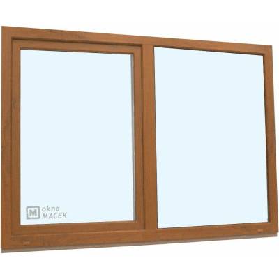 KNIPPING Plastové okno - 70 AD, 2100x1500 mm, FIX/OS, zlatý dub Barva, imitace: zlatý dub/bílá (jednostranně)