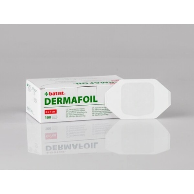 Dermafoil transparentní náplast 6 x 7 cm sterilní 100 ks