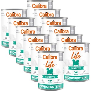 Calibra Dog Life Sensitive Сьомга с ориз 12x400г