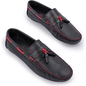 Alexander garcia Мъжки мокасини от естествена кожа - Черни 20230321130 (381628_Черно)