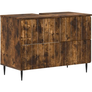 vidaXL Шкаф за мивка в баня ZWOLLE Опушен дъб 82 x 41 x 58, 5 см (896360)