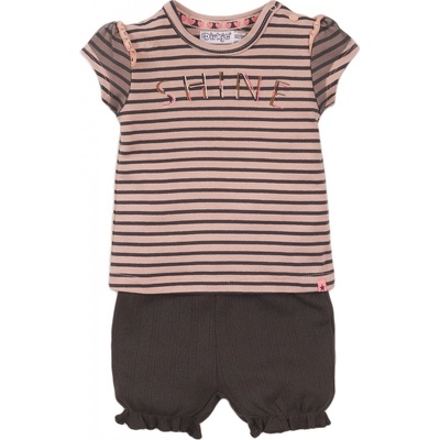 Dirkje Set 2dielny kr. nohavice Smokey Pink Stripe Smokey Grey