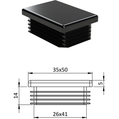 Krytka plastová 35 x 50 mm