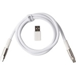 Keychron Double-Sleeved Geek 8K USB-C - USB-C M/M кабел за данни 1 м, бял + USB-A адаптер (CAB-37)