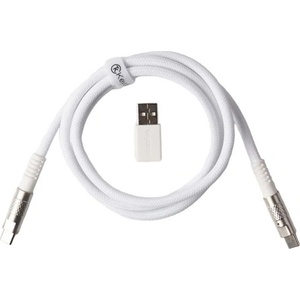Keychron Double-Sleeved Geek 8K USB-C - USB-C M/M кабел за данни 1 м, бял + USB-A адаптер (CAB-37)