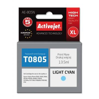 Activejet Мастило Activejet AE-805N (заместител за Epson T0805, Supreme, 13, 5 ml, светло синьо) (AE-805N)