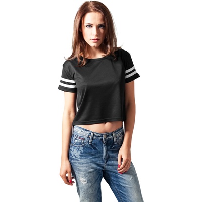 Urban Classics Къса дамска тениска Urban Classics от микро меш в черноUB-TB1185-00050 - Черен, размер XS