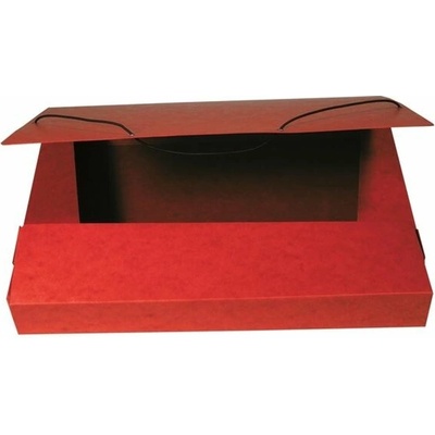 HIT Office Box prešpánový na spisy s gumičkou A4, červený