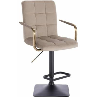 LuxuryForm Design Verona Gold Velur na čiernej hranatej podstave latte