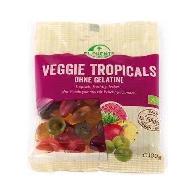 El Puente Bio gumové bonbóny bez želatiny Veggie Tropicals 100 g