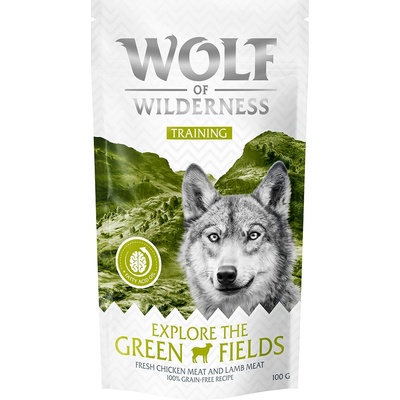 Wolf of Wilderness 3х100г Adult Explore the Green Fields Training Wolf of Wilderness, лакомства за кучета - с пиле и агнешко