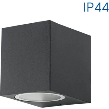 VIVALUX ФАСАДНО ОСВЕТИТЕЛНО ТЯЛО PORTO/SQ GU10 1x35W IP44 68x80x92мм ЧЕРЕН МАТ (VIV004248)